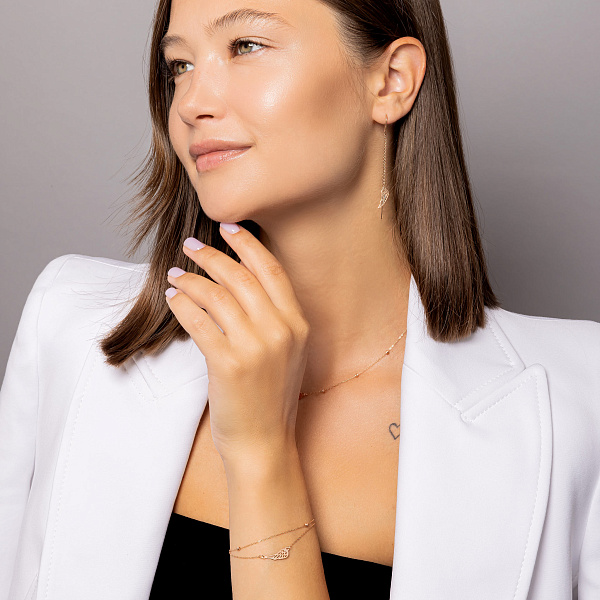 Сережки-протяжки Крила з червого золота (арт. 1101053) – зображення 2