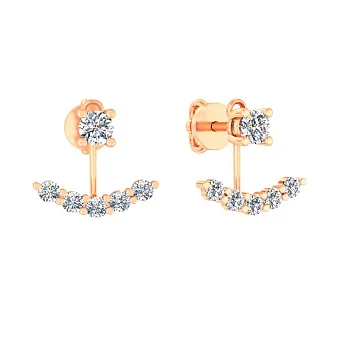 Золоті сережки трансформери з діамантами (арт. Т011267060)