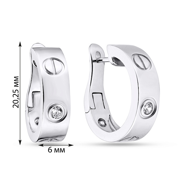 Серебряные сережки с фианитами (арт. 7502/3309) – изображение 2