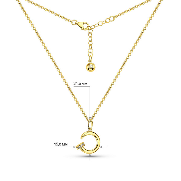 Золотое колье с фианитами (арт. 352669ж) – изображение 5