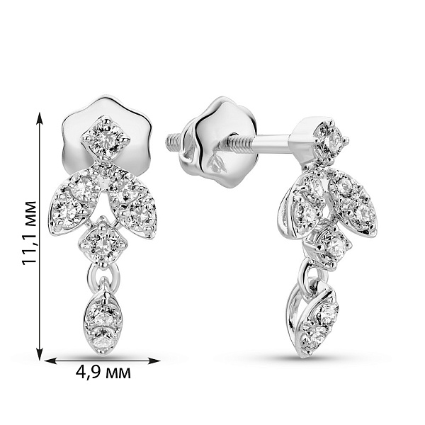 Золотые серьги с бриллиантами (арт. С341623020б) – изображение 2