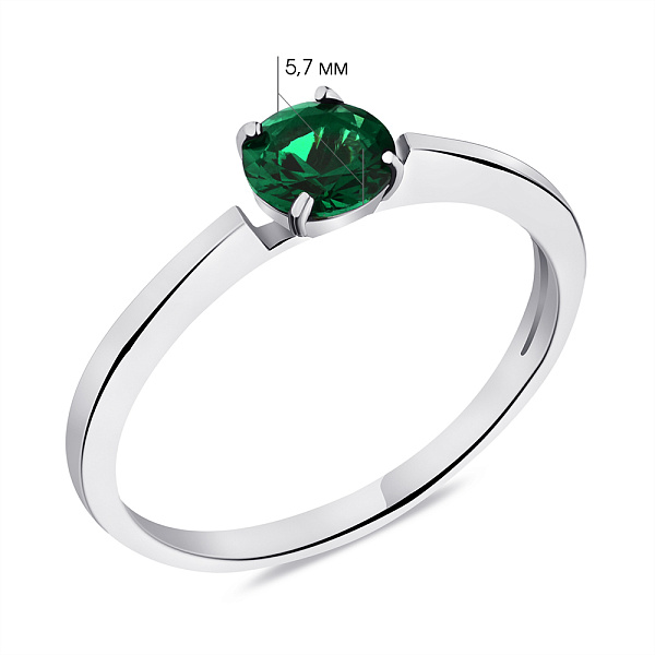 Срібна каблучка зі смарагдом (арт. 7501/574Измкп) – зображення 2