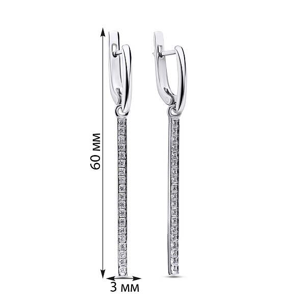 Серебряные серьги с подвесками и фианитами (арт. 7502/2199р) – изображение 2