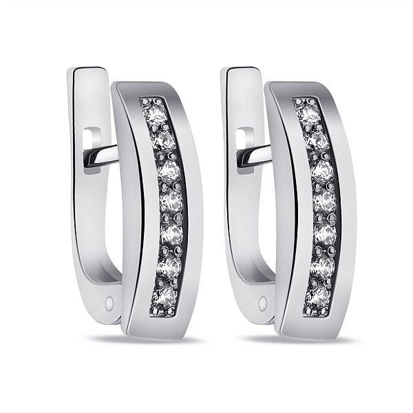 Серебряные серьги с фианитами (арт. 7502/5714-р) – изображение 1