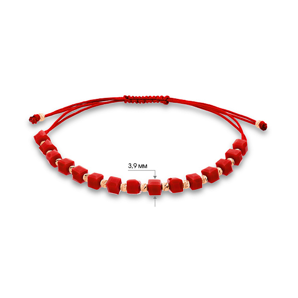 Браслет на нитці з оніксом і золотими вставками (арт. 340078кок) – зображення 3