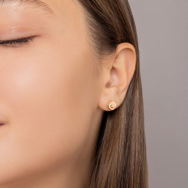 Сережки-пусети з червоного золота (арт. 1101101) – зображення 3