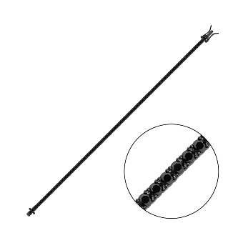 Срібний браслет з чорним родіюванням і фіанітами (арт. 7509/1844/3ч)