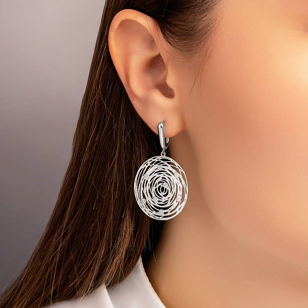 Золоті сережки Francelli з фіанітами (арт. 111107б) – зображення 3