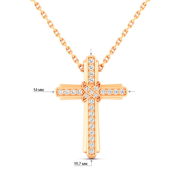 Золотое колье с бриллиантами (арт. Ц011802010) – изображение 2