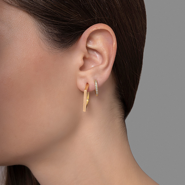 Серьги из желтого золота без камней (арт. 1091938ж) – изображение 2