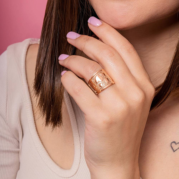 Безразмерное кольцо из красного золота (арт. 156285) – изображение 2