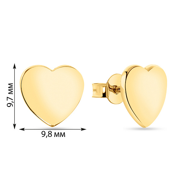 Серьги-пусеты из желтого золота (арт. 106509ж) – изображение 2