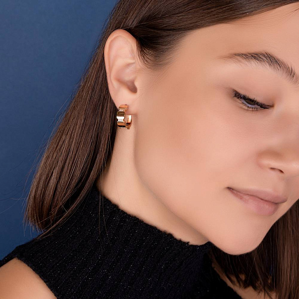 Сережки з червоного золота з фіанітами (арт. 1091126) – зображення 3