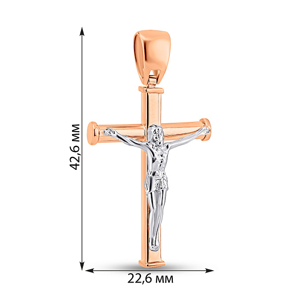 Золотой католический крестик без камней (арт. 500712) – изображение 3