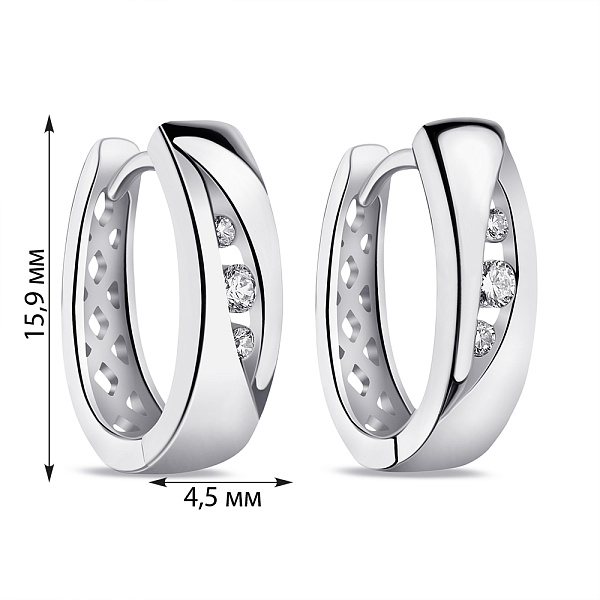 Серебряные серьги с фианитами (арт. 7502/9209) – изображение 2