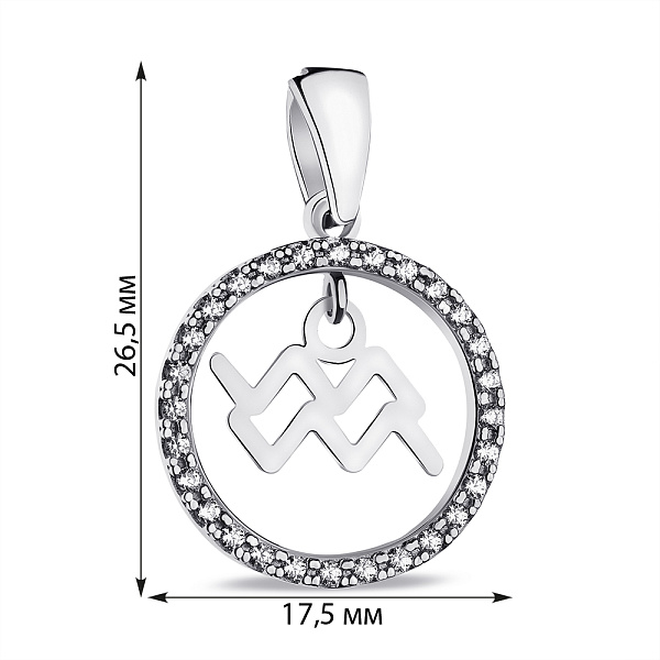 Серебряный подвес Водолей (арт. 7503/А054вдпю) – изображение 2