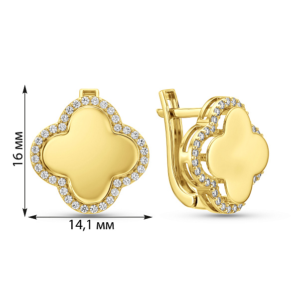 Золотые серьги с фианитами (арт. 105600/15ж) – изображение 2