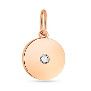 Кулон из красного золота с фианитом  (арт. 424586)