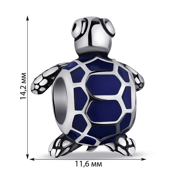Серебряный шарм Черепашка с эмалью  (арт. 7903/4231ес) – изображение 2