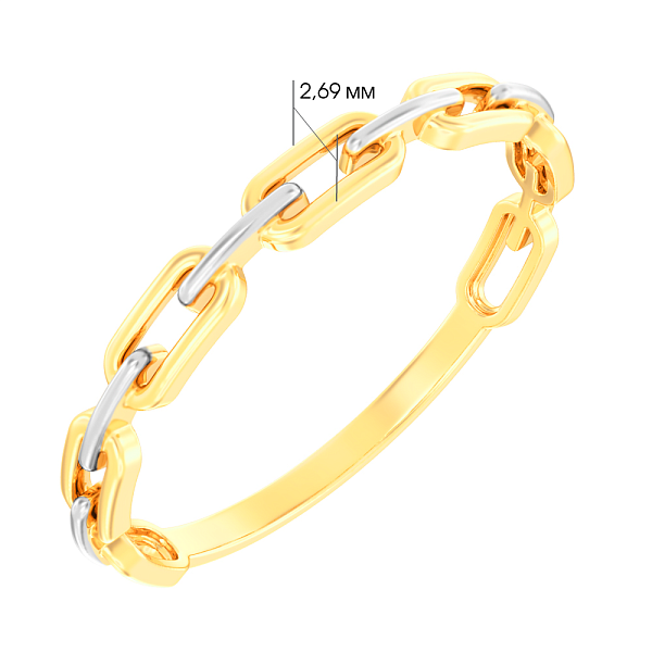 Тонка каблучка "Ланки" з жовтого золота (арт. 140792ж) – зображення 3