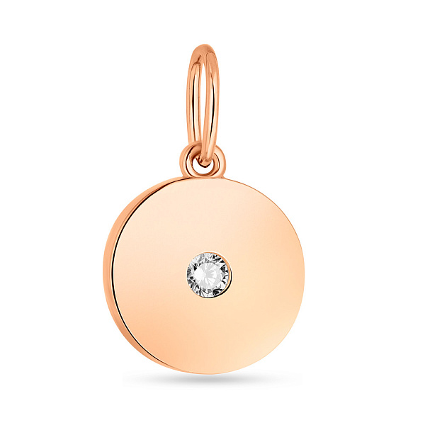 Кулон из красного золота с фианитом (арт. 424586) – изображение 1