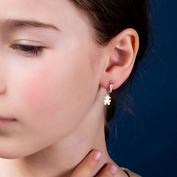 Детские серьги-кольца из красного золота (арт. 109377/10) – изображение 3