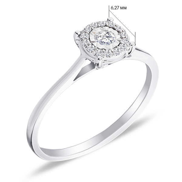 Золота каблучка в білому кольорі металу з діамантами (арт. К341138015б) – зображення 4