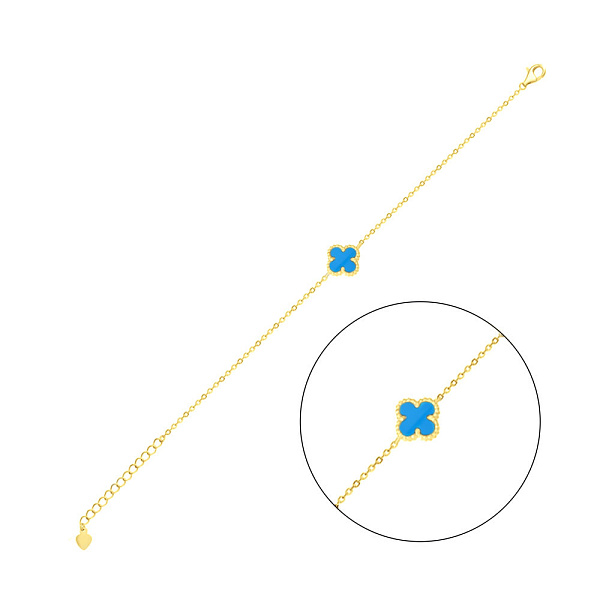 Серебряный браслет с бирюзой (арт. 7509/933/10жБ) – изображение 1