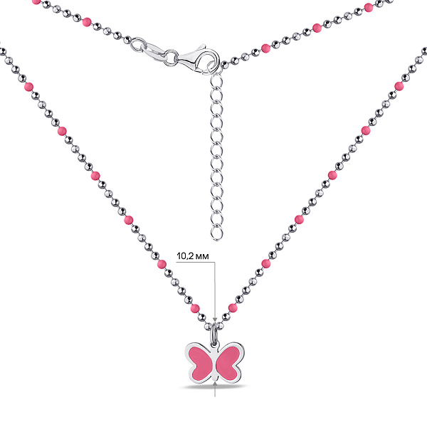 Детское серебряное колье с эмалью (арт. 7507/1508емлн) – изображение 3