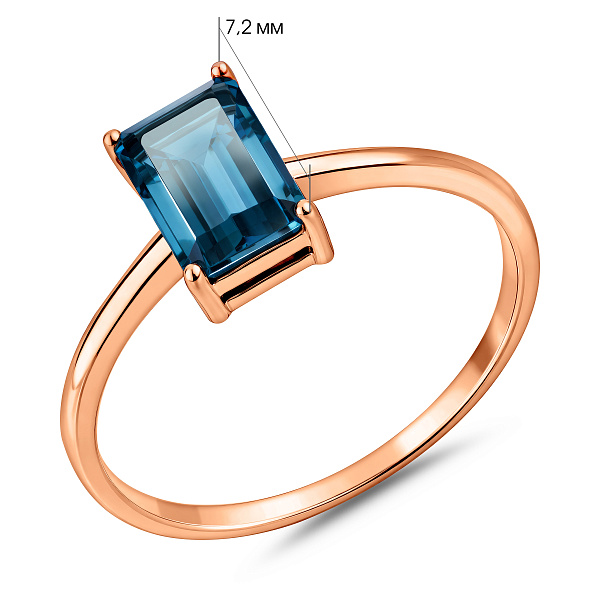 Золотое кольцо с топазом (арт. 141231Пл) – изображение 4