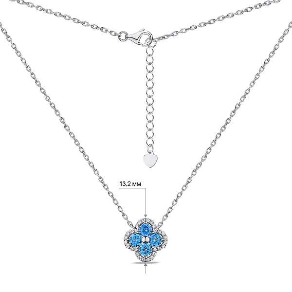 Серебряное колье Клевер с голубыми альпинитами (арт. 7507/1846аг) – изображение 3