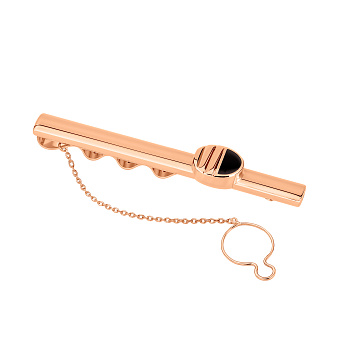 Зажим для галстука из красного золота с эмалью (арт. 200047еч)