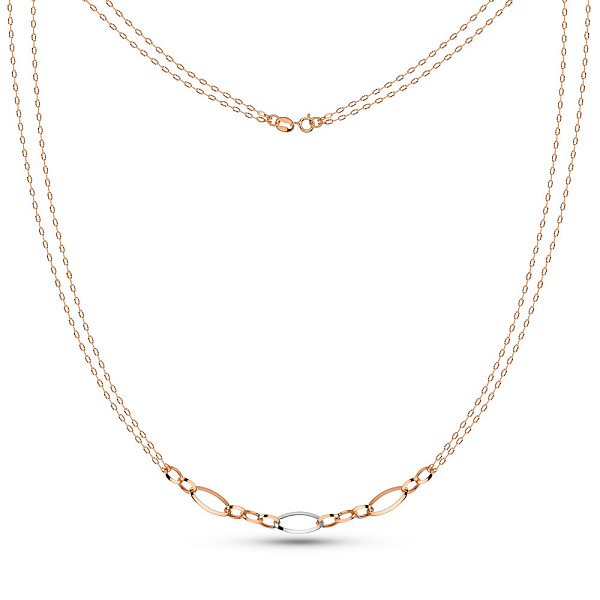 Золотое двойное колье Звенья (арт. 352632кб) – изображение 2