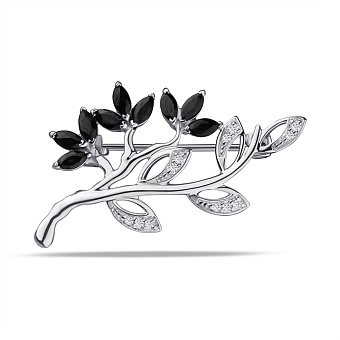 Серебряная брошь с фианитами (арт. 7505/660чбп)