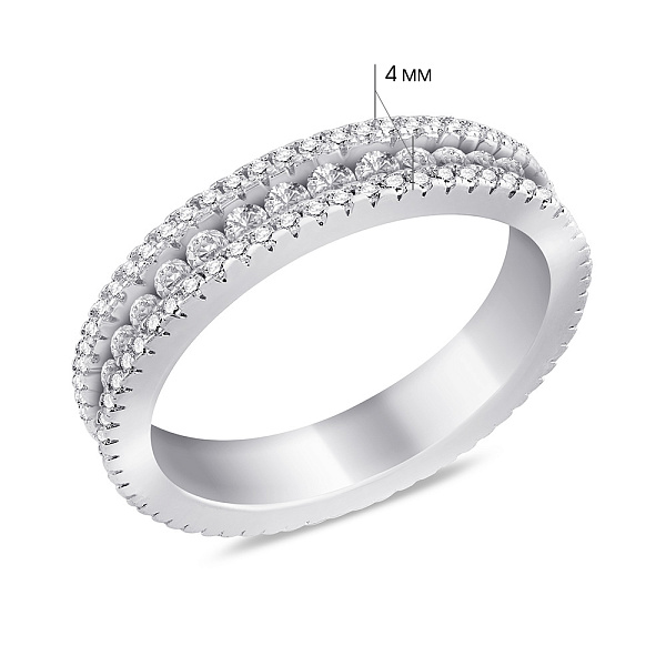 Серебряное кольцо с дорожкой из фианитов (арт. 7501/8028) – изображение 2
