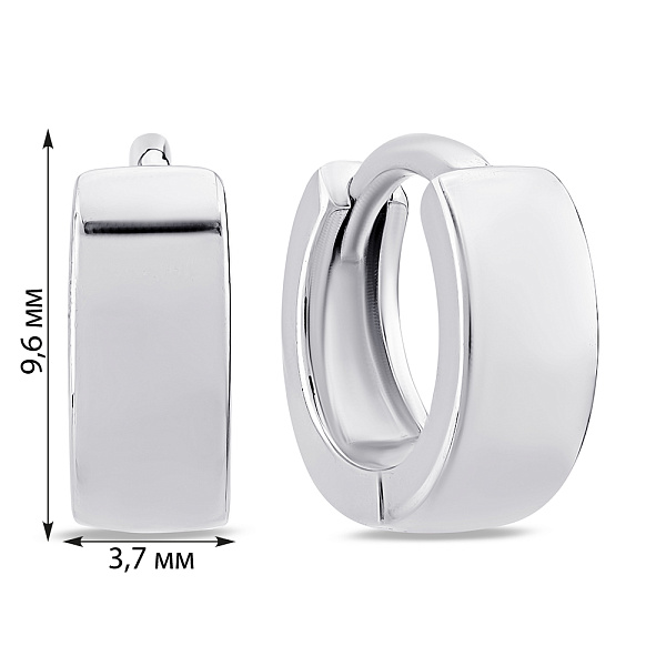 Серебряные серьги без камней (арт. 7502/9706/9) – изображение 2