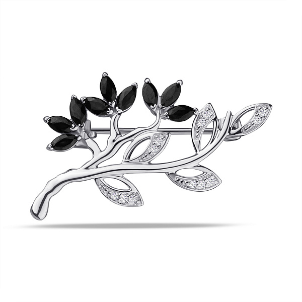 Серебряная брошь с фианитами (арт. 7505/660чбп) – изображение 1