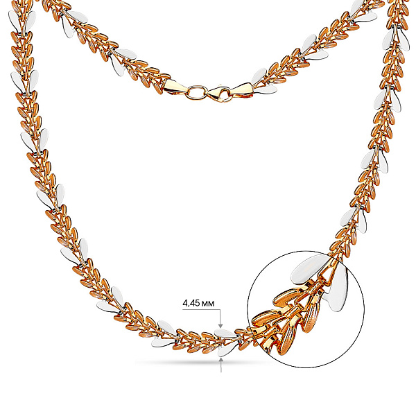 Золоте кольє в червоному і білому кольорі металу (арт. 350396кб) – зображення 2