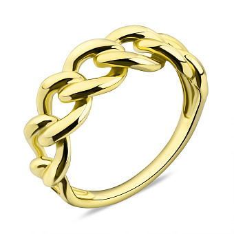 Срібна каблучка з жовтим родіюванням без каменів (арт. 7501/6475ж)