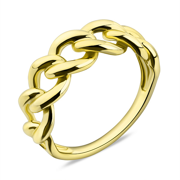 Срібна каблучка з жовтим родіюванням без каменів (арт. 7501/6475ж) – зображення 1