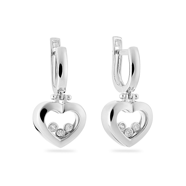 Золоті сережки з підвісками і фіанітами (арт. 101054б) – зображення 1