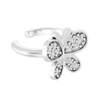 Фото Серьга-каффа Бабочка из золота на левое ухо (арт. 110864лбЯ)