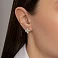 Золотые серьги Клевер с перламутром и фианитами (арт. 111202п) – изображение 2