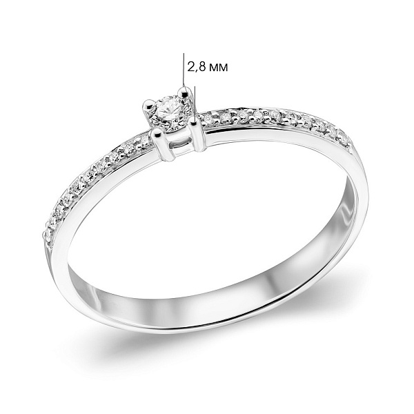 Помолвочное золотое кольцо с бриллиантами (арт. К341571015б) – изображение 2