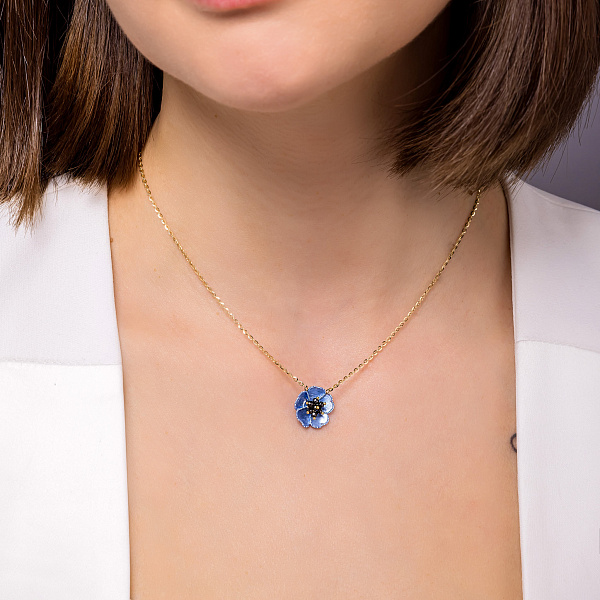 Золоте кольє Квітка Francelli (арт. 352696жгч) – зображення 4