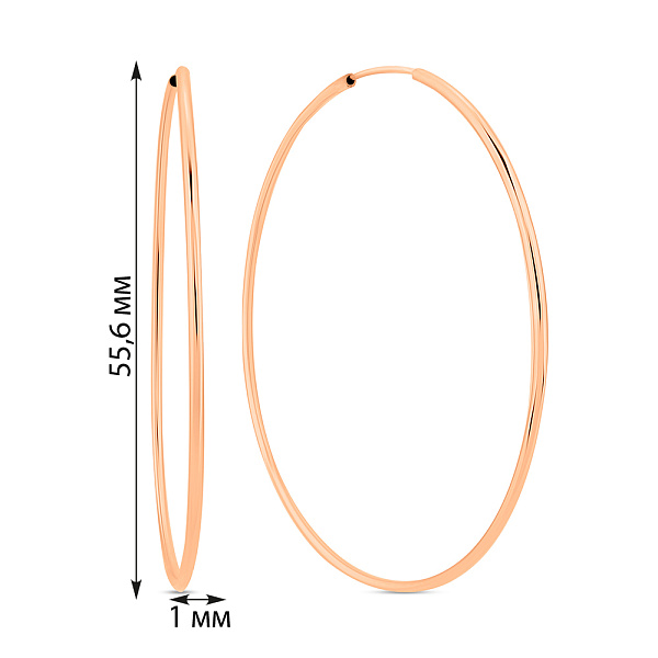 Серьги-кольца из красного золота (арт. 122600/55) – изображение 2
