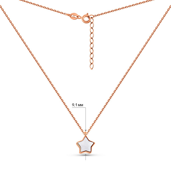 Золотое колье с перламутром (арт. 352591п) – изображение 6