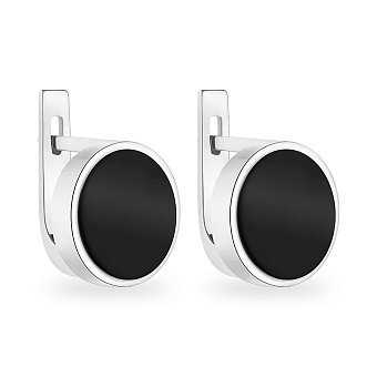 Фото Сережки зі срібла з оніксом (арт. 7502/А224осю)