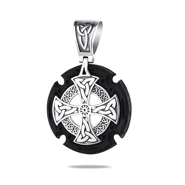 Серебряный подвес-оберег с деревяной вставкой (арт. 7903/1715) – изображение 1