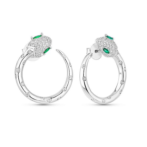 Серебряные серьги-пусеты Змея (арт. 7518/7436аз) – изображение 1